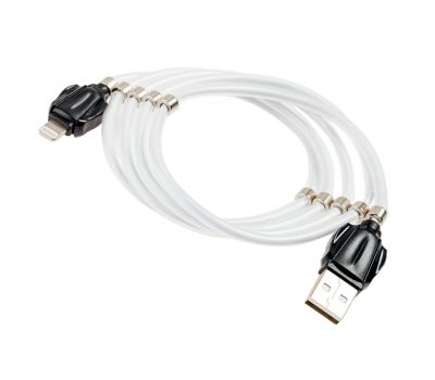 Кабель USB Moxom MX-CB46 lightning magnetic 2.4A 1m білий 3207294