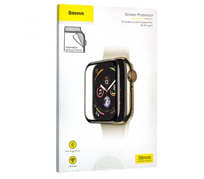 Захисне скло Apple Watch Baseus Full-Screen Curved Tempered Film 38 mm чорне 3207818