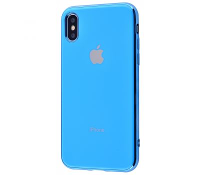 Чохол для iPhone X / Xs Silicone case (TPU) блакитний