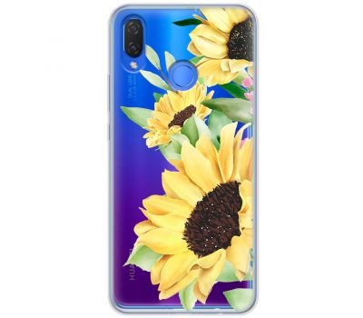 Чохол для Huawei P Smart Plus Mixcase квіти великі соняшники