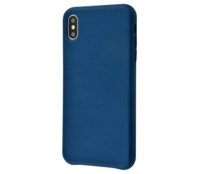 Чохол для iPhone Xs Max Leather Case (Leather) темно-синій