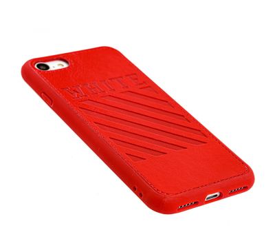 Чохол для iPhone 7 / 8 off-white leather червоний 3217329