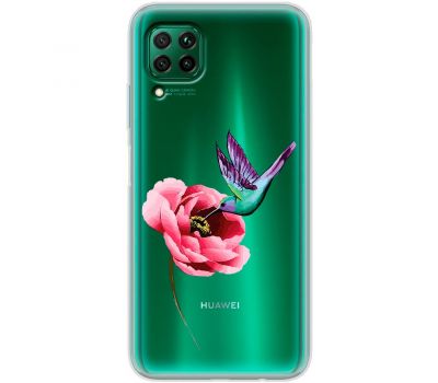 Чохол для Huawei P40 Lite Mixcase квіти колібрі в півоні