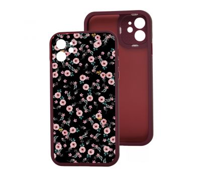 Чохол для iPhone 12 MixCase LikGus квіти на чорному