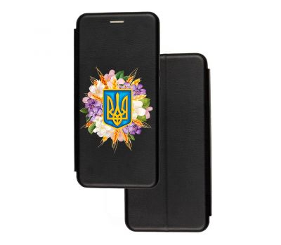 Чохол-книжка Samsung A03 Core (A032) з малюнком чорний Герб у квітах