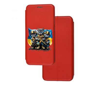Чохол-книжка Samsung A03 Core (A032) з малюнком червона військові котики