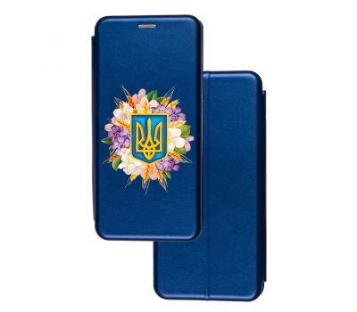 Чохол-книжка Samsung A03 Core (A032) з малюнком синій Герб у квітах