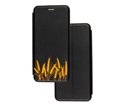 Чохол-книжка Samsung Galaxy A03s (A037) з малюнком чорний колоски пшениці