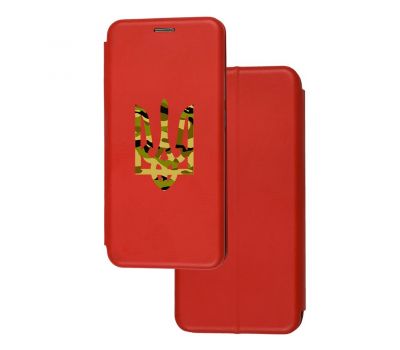 Чохол-книжка Samsung Galaxy A03s (A037) з малюнком червона Тризуб у мультикамі