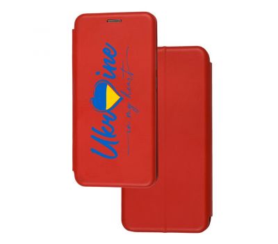 Чохол-книжка Samsung Galaxy A03s (A037) з малюнком червона з Україною в серці