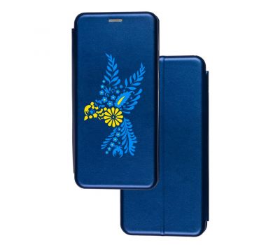 Чохол-книжка Samsung Galaxy A03s (A037) з малюнком синій жовто-блакитна пташка