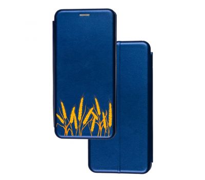 Чохол-книжка Samsung Galaxy A03s (A037) з малюнком синій колоски пшениці