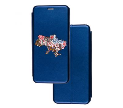 Чохол-книжка Samsung Galaxy A03s (A037) з малюнком синій етнічна Україна