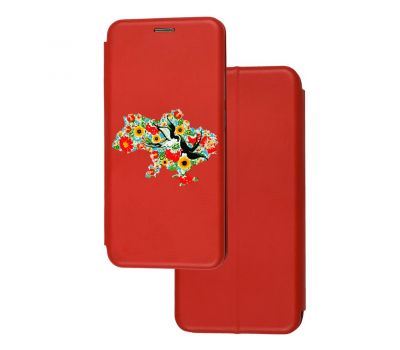 Чохол-книжка Samsung Galaxy A04 (A045) з малюнком червона квітуча Україна