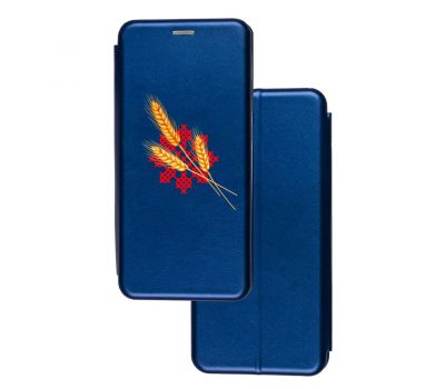 Чохол-книжка Samsung Galaxy A04 (A045) з малюнком синій колоски пшениці візерунок