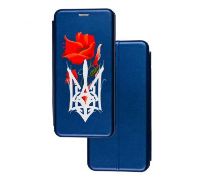 Чохол-книжка Samsung Galaxy A04 (A045) з малюнком синій Тризуб з квіткою маку