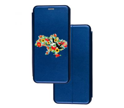 Чохол-книжка Samsung Galaxy A04s (A047) з малюнком синій квітуча Україна