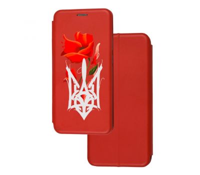 Чохол-книжка Samsung Galaxy A10 (A105) з малюнком червона Тризуб з квіткою маку