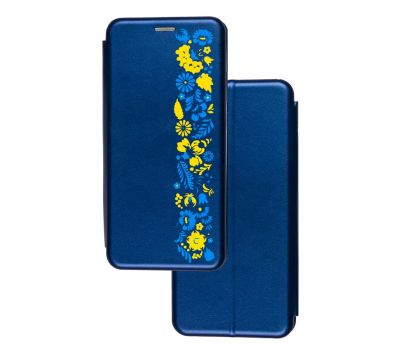 Чохол-книжка Samsung Galaxy A03s (A037) з малюнком синій жовто-блакитний візерунок