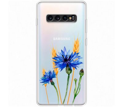 Чохол для Samsung Galaxy S10+ (G975) Mixcase квіти волошки в колосках