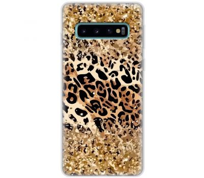 Чохол для Samsung Galaxy S10 (G973) MixCase Леопард у блискітках
