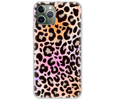 Чохол для iPhone 11 Pro MixCase Леопард рожево-жовтогарячий