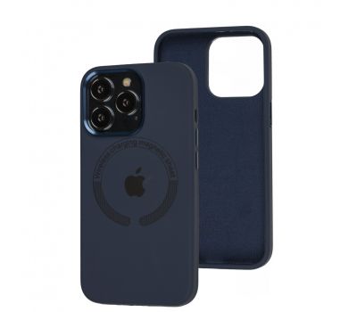 Чохол для iPhone 13 Pro Metal Camera MagSafe Silicone midnight blue