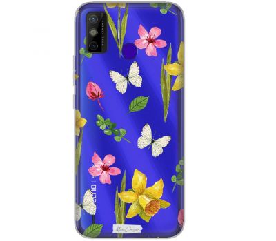 Чохол для Tecno Spark 6 Go MixCase квіти та білий метелик