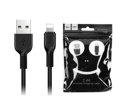 Кабель USB Hoco X13 Easy Charging Lightning 2.4A 1m чорний
