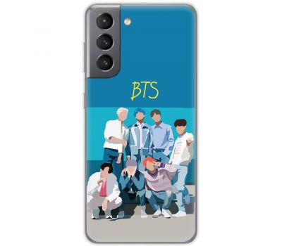 Чохол для Samsung Galaxy S21 FE (G990) MixCase BTS на блакитному