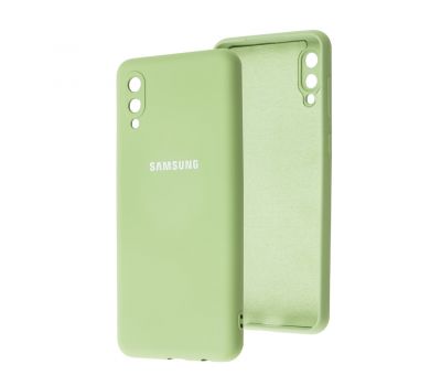 Чохол для Samsung Galaxy A02 (A022) Lime silicon з мікрофіброю зелений