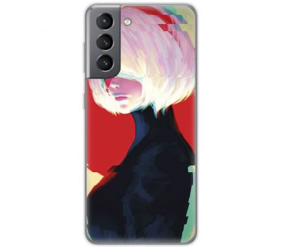 Чохол з аніме для Samsung Galaxy S21 FE (G990) Mixcase дівчинка з білим волоссям