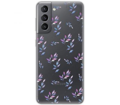 Чохол для Samsung Galaxy S21 FE (G990) Mixcase квіти патерн гілки з градієнтом