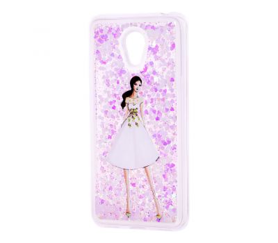 Чохол для Meizu M6 Блискучі вода світло-рожевий "дівчина в білій сукні"