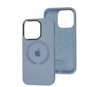 Чохол для iPhone 14 Pro Metal Camera MagSafe Silicone lilac