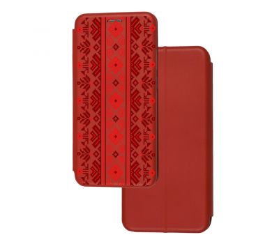 Чохол-книжка Xiaomi Redmi 10C з малюнком червона вишивка