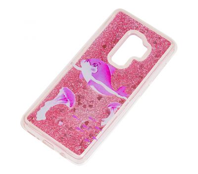 Чохол для Samsung Galaxy S9+ (G965) Блиск вода "дельфін рожевий" 3246591