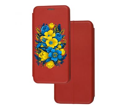 Чохол-книжка Xiaomi Redmi Note 9S/9 Pro з малюнком жовто-сині квіти