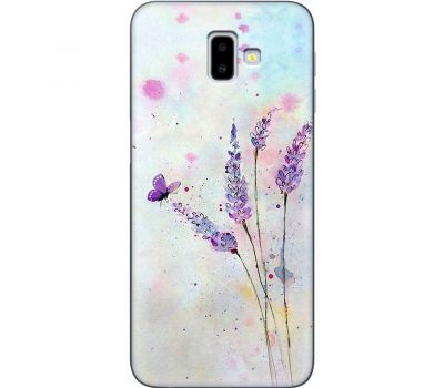 Чохол для Samsung Galaxy J6+ 2018 (J610) Mixcase квіти акварельна лаванда з метеликом