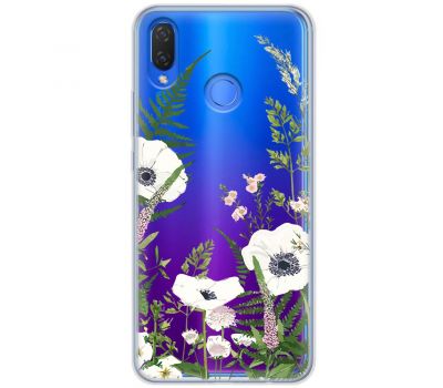 Чохол для Huawei P Smart Plus Mixcase квіти білі квіти лісові трави