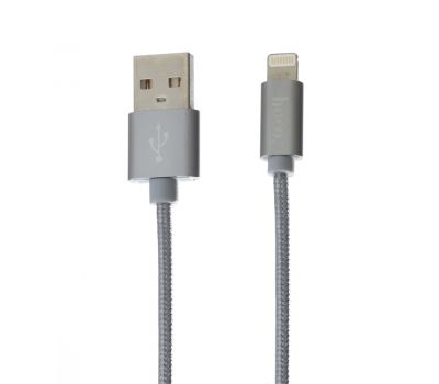 Кабель USB Hoco X2 Knitted Lightning 1m сірий