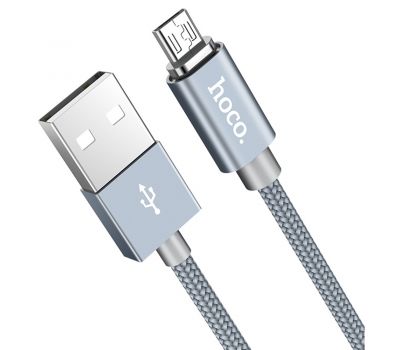 Кабель USB Hoco U40A Magnetic microUSB 1m сірий 3260975