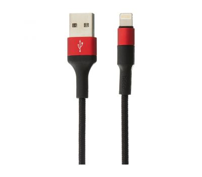 Кабель USB Hoco X26 Xpress Lightning 1m чорно-червоний