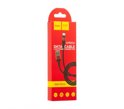 Кабель USB Hoco X26 Xpress Lightning 1m чорно-червоний 3260915