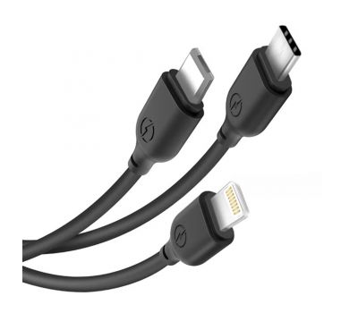 Кабель USB XO NB103 3in1 micro/Type-C/lightning 2.1A 1m чорний 3261170