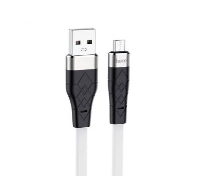 Кабель USB Hoco X53 Silicone microUSB 2.4A 1m білий