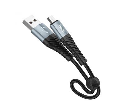 Кабель USB Hoco X38 Cool microUSB 2.4A 0.25m чорний 3261126