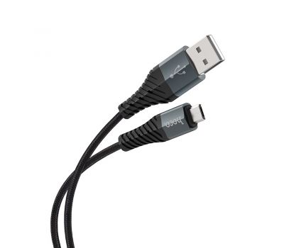 Кабель USB Hoco X38 Cool microUSB 2.4A 0.25m чорний