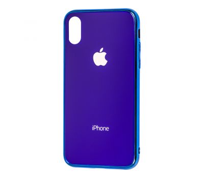 Чохол для iPhone Xs Original glass синій