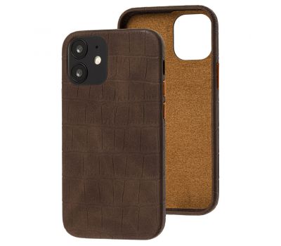 Чохол для iPhone 12 / 12 Pro Leather croco full brown